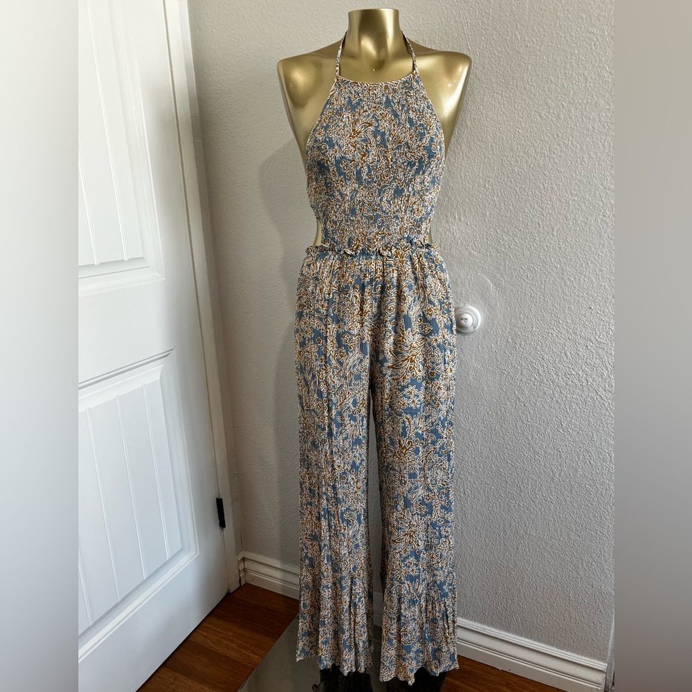Lilyful Open Back Wide Leg Jumpsuit Sz S